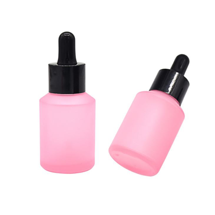 Pink glass bottle